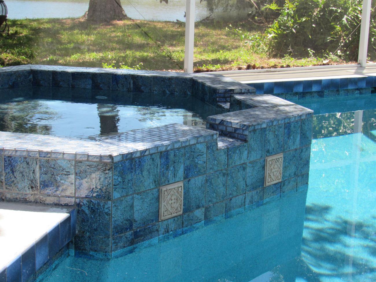 Resort pool tile installation